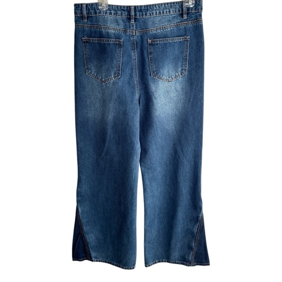 Blue B. Rhinestone Jeans Womens Large Bling Rodeo Western Equestrian Wide Leg - Picture 5 of 15